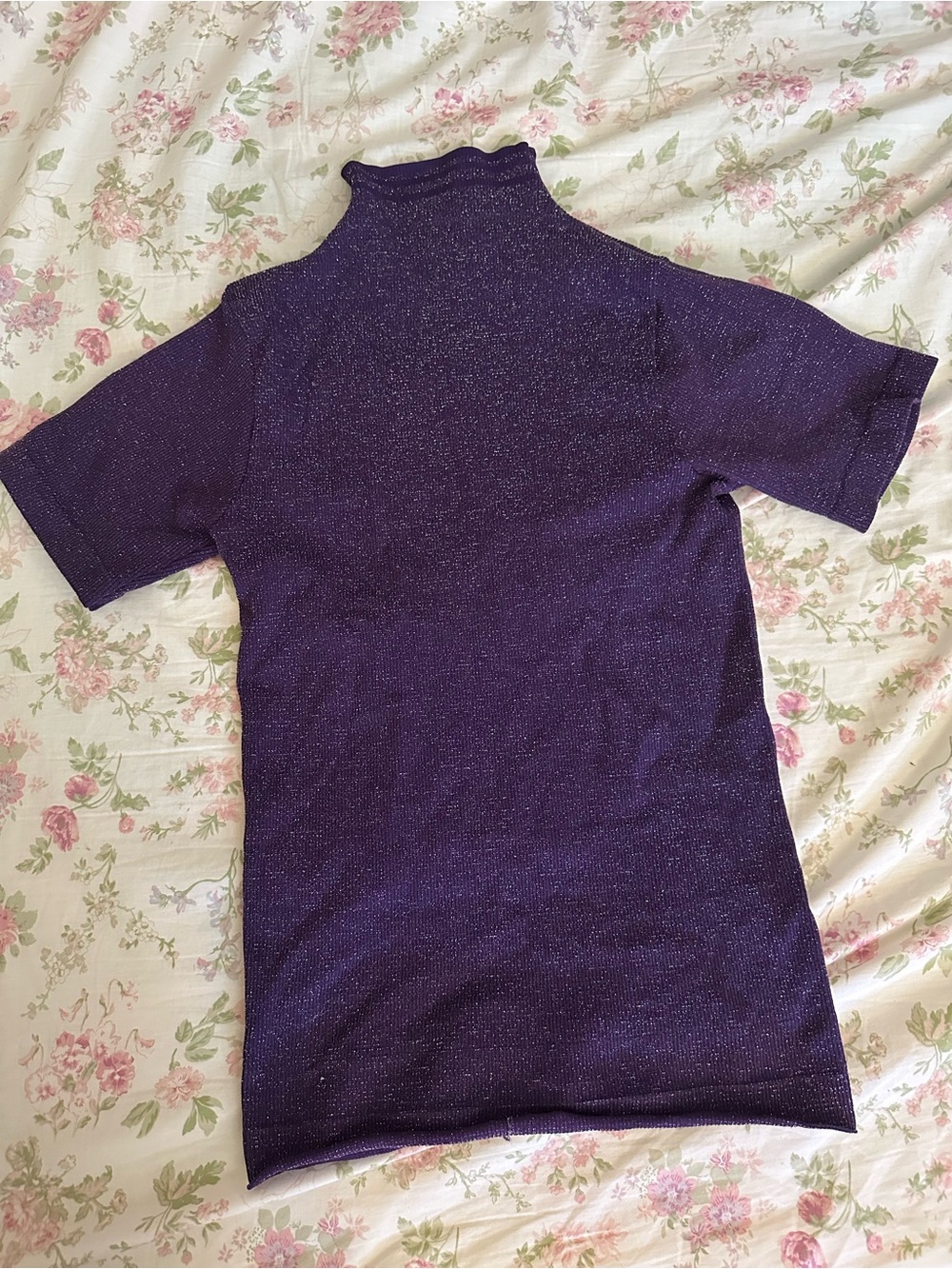 purple turtleneck top